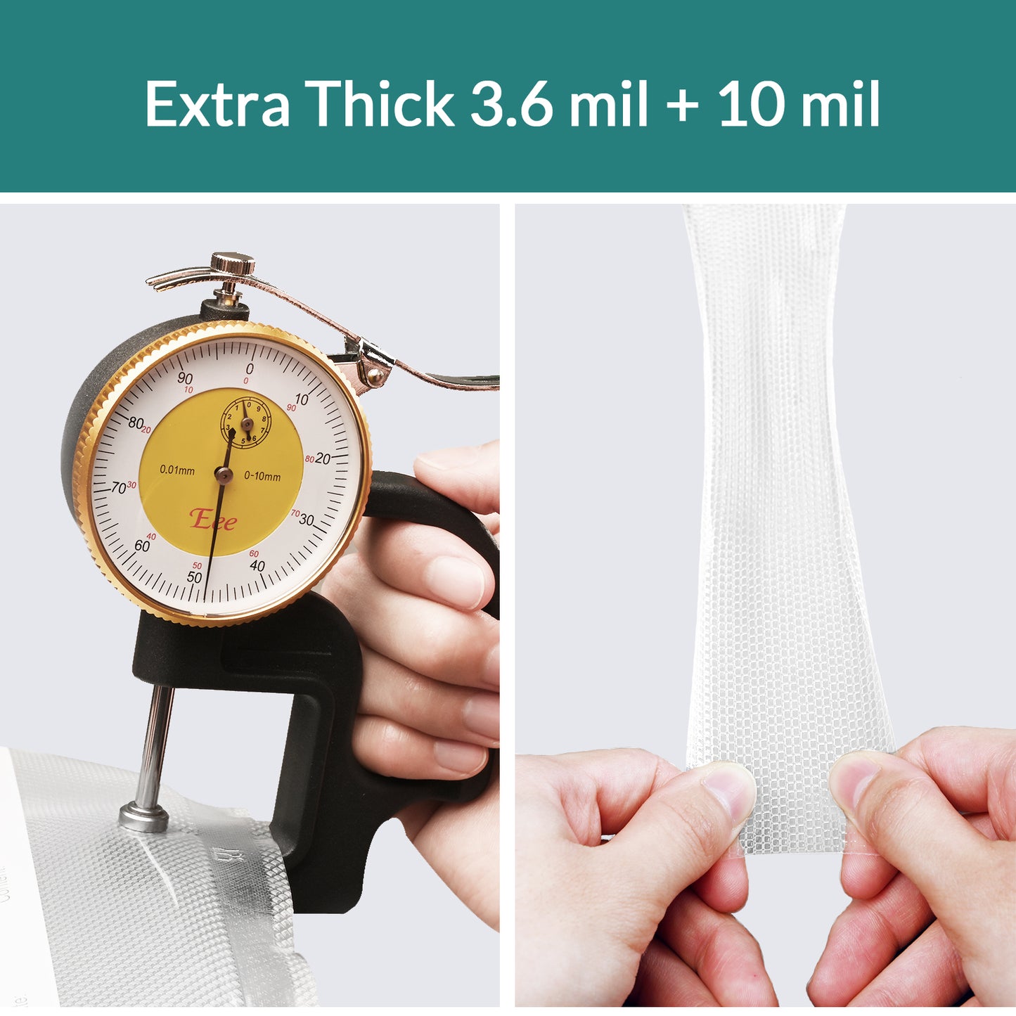 Vacuum Sealer Bags Thick & Tough (3.6 mil + 10 mil) 6X Freshness* 220Count 8 in. x 12 in. | 20 cmx30 cmSeal More, Save More!