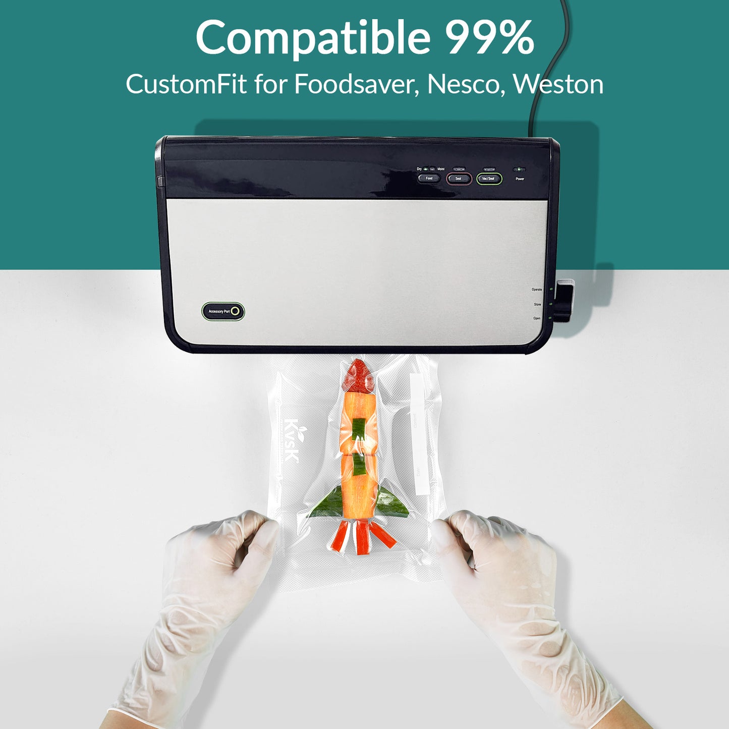 Vacuum Sealer Bags Thick & Tough (3.6 mil + 10 mil) 6X Freshness* 220Count 8 in. x 12 in. | 20 cmx30 cmSeal More, Save More!