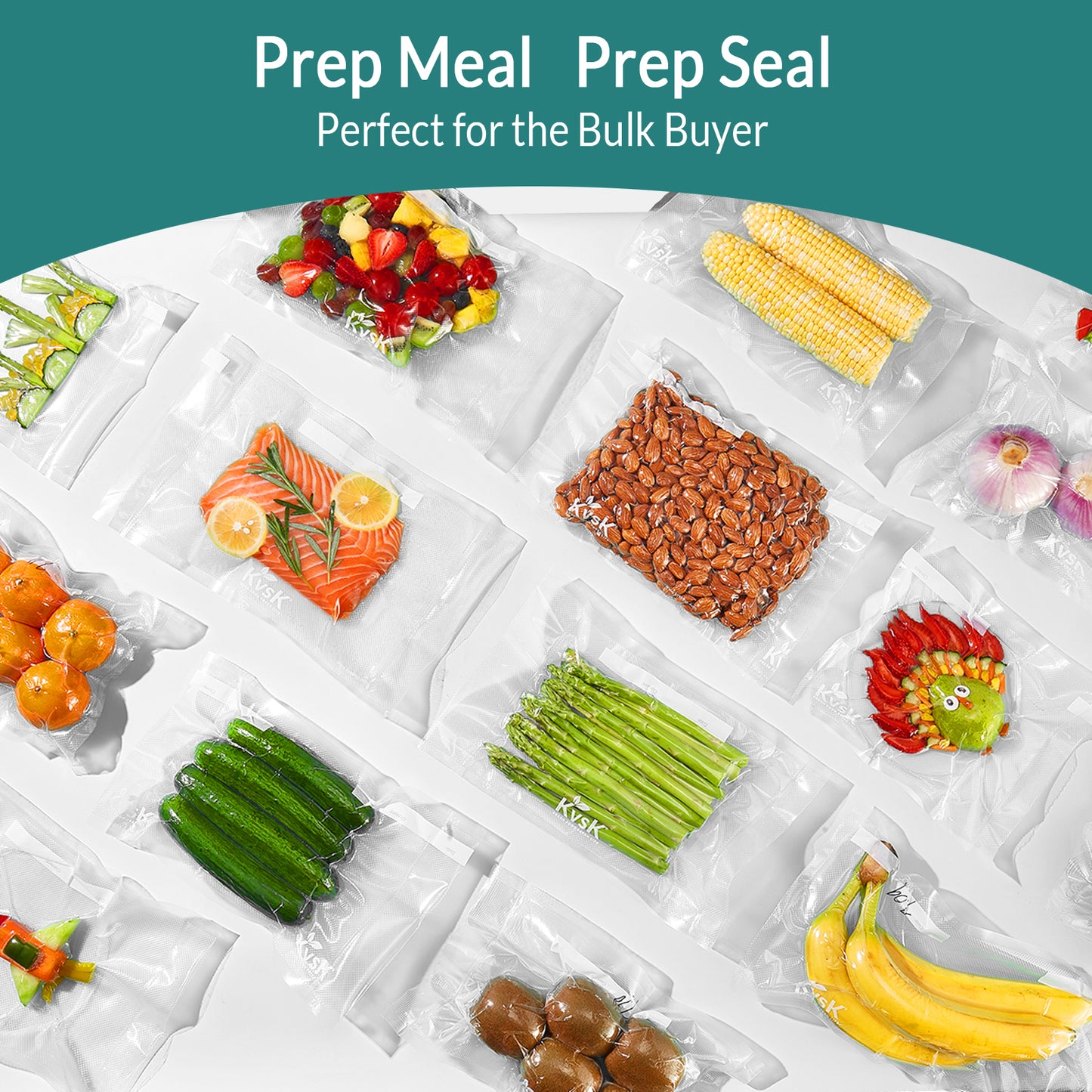 Vacuum Sealer Bags Thick & Tough (3.6 mil + 10 mil) 6X Freshness* 220Count 8 in. x 12 in. | 20 cmx30 cmSeal More, Save More!