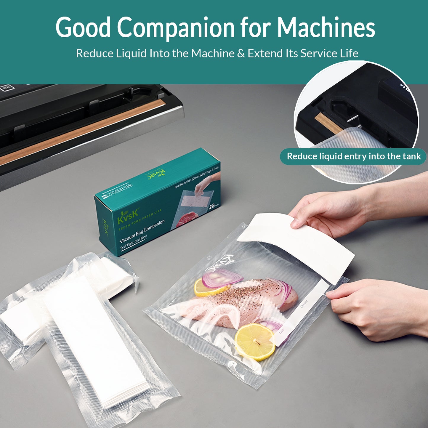 Vacuum Bag Companion Suitable for 8 in. | 20 cm Width Bags & Rolls