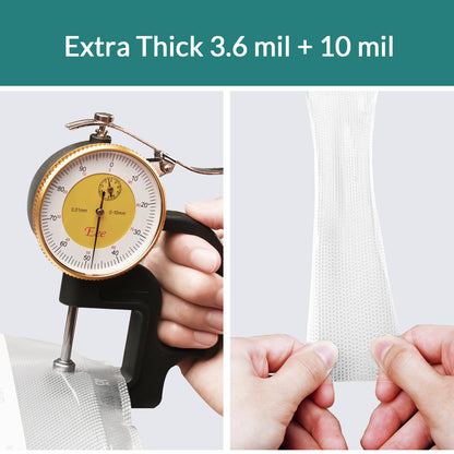 Vacuum Sealer Bags Thick & Tough (3.6 mil + 10 mil) 6X Freshness*  220Count 8 in. x 12 in. | 20 cmx30 cmSeal More, Save More!