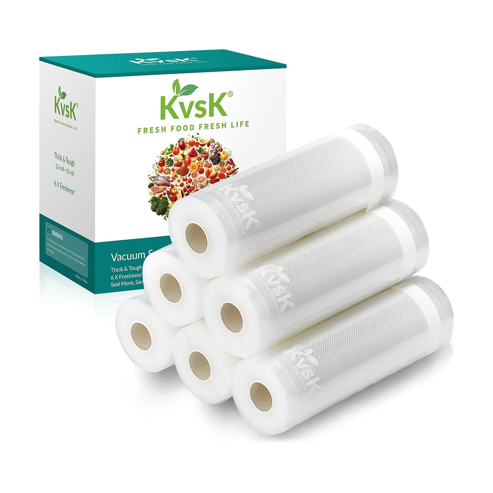 Kootek Vacuum Sealer Bags, 6 Pack 3 Rolls 8x20' and 3 Rolls 11x20' (