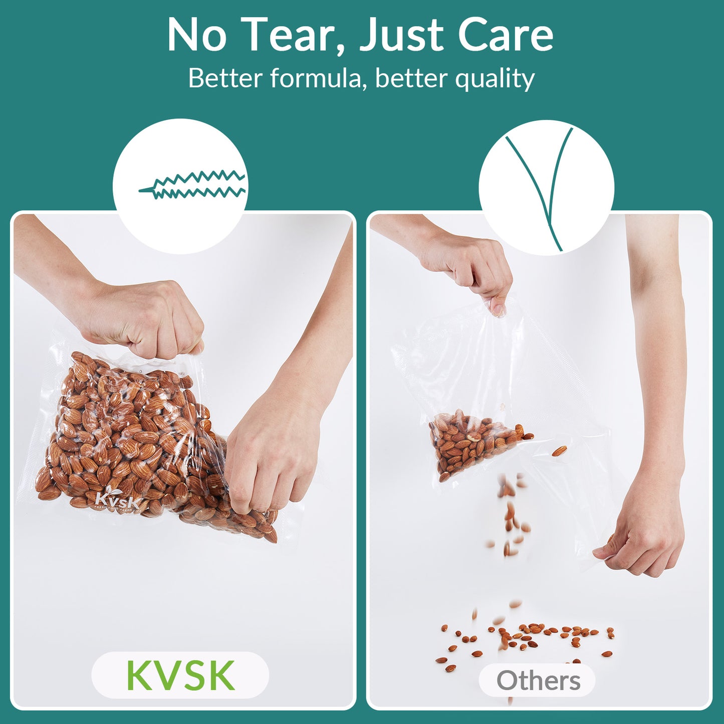 Vacuum Sealer Bags Thick & Tough (3.6 mil + 10 mil) 6X Freshness*  220Count 8 in. x 12 in. | 20 cmx30 cmSeal More, Save More!