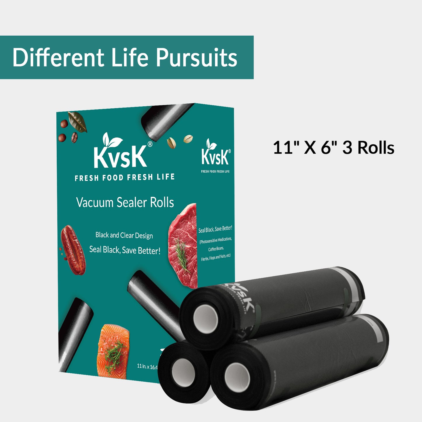 Vacuum Sealer Rolls 3Rolls 11in.x16.4ft.|28cmx5m