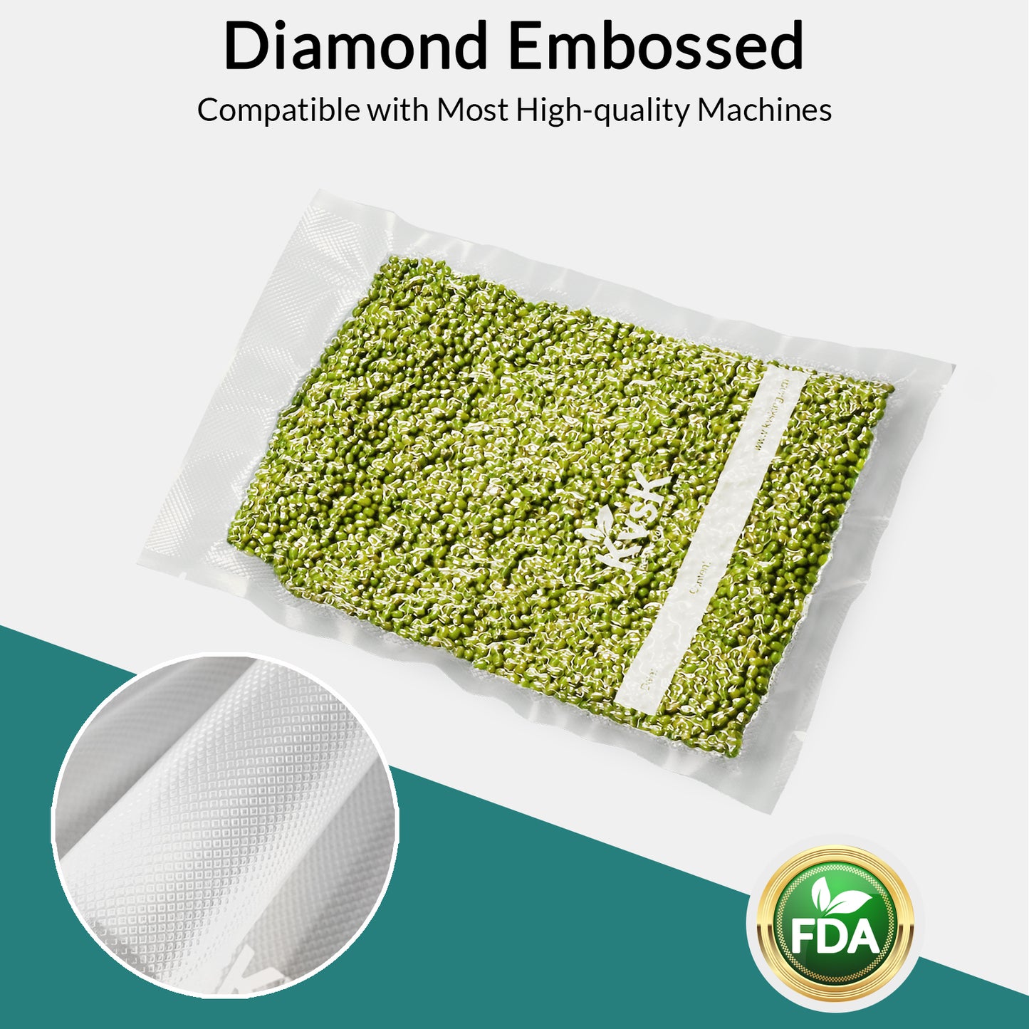 Vacuum Sealer Bags Thick & Tough (3.6 mil + 10 mil) 6X Freshness*  220Count 8 in. x 12 in. | 20 cmx30 cmSeal More, Save More!