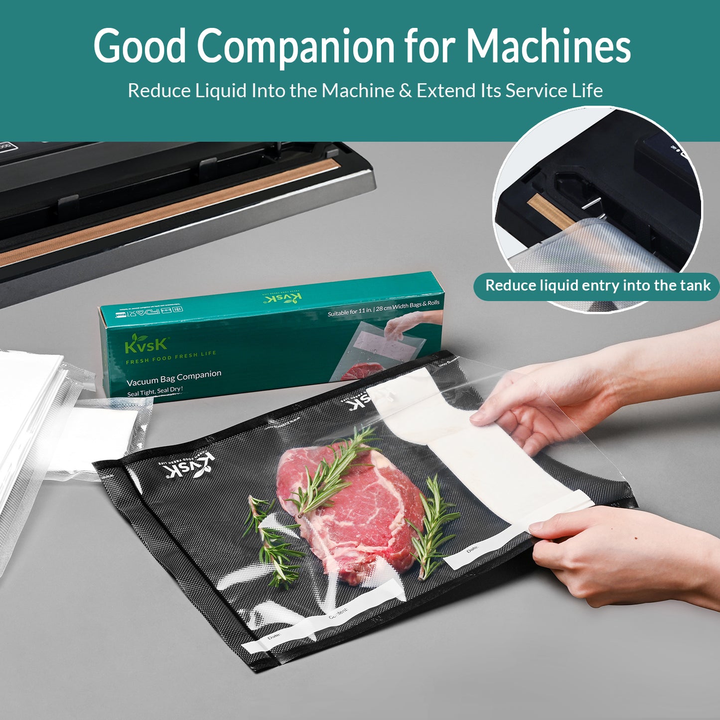 Vacuum Bag Companion Suitable for 11in.|28cm Width Bags &Rolls